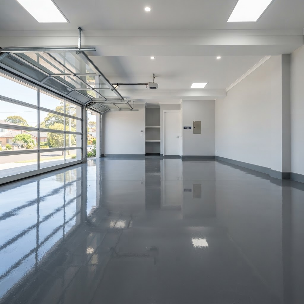 Professional epoxy flooring Sydney for garages warehouses and residential spaces with seamless high-gloss finishes