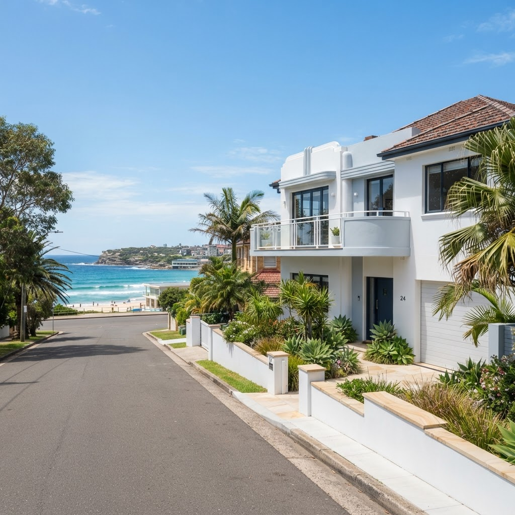 Sydney Paintmasters coastal home exterior repaint on a Bondi street near the beach