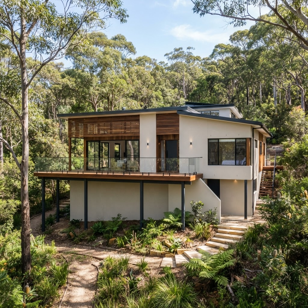Fresh weatherproof exterior coat on a bushland-edge family home in Hornsby Heights
