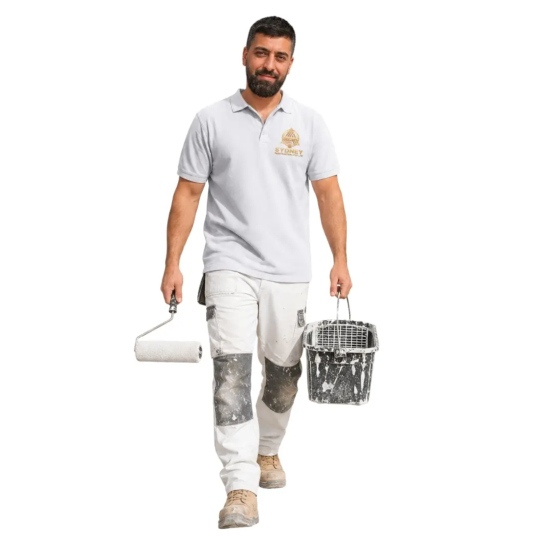 Lead painter from Sydney Paintmasters on a job site in Alexandria