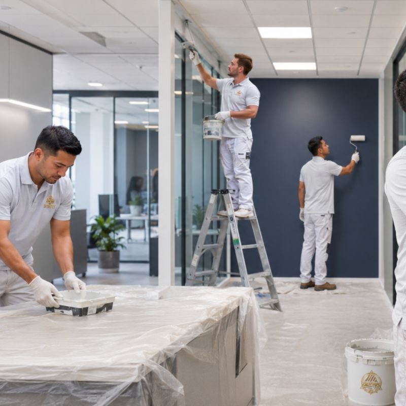 Professional office painting Sydney with after-hours scheduling and low-VOC finishes for commercial workplaces