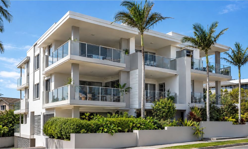 Freshly repainted strata apartment block balconies in Dee Why on the Northern Beaches