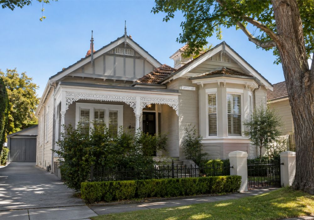 Repainted Federation facade with restored timber trim on a Hunters Hill street