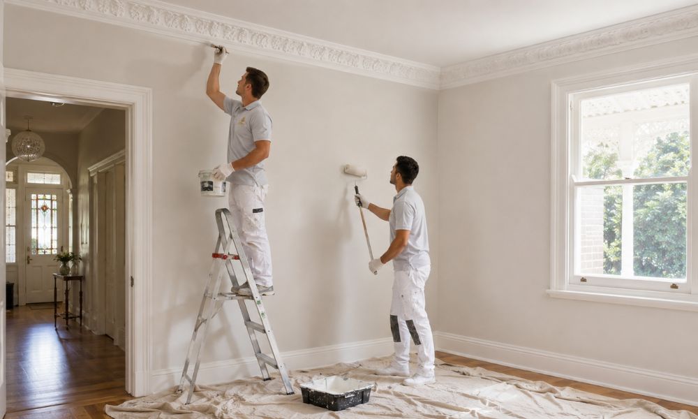 Federation semi interior in Kensington after a full ceiling and wall repaint
