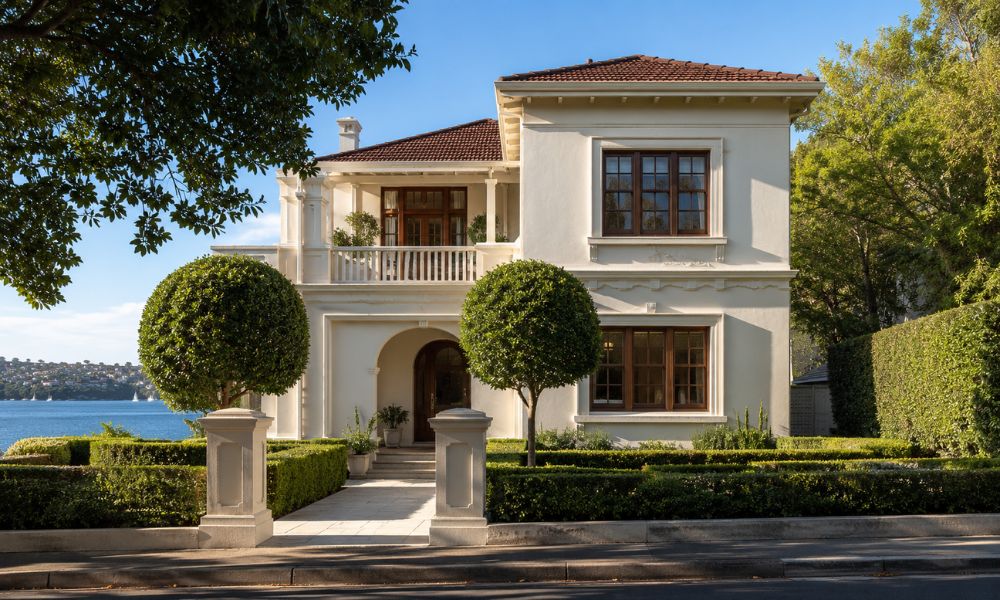 Heritage Vaucluse home with newly painted render and restored timber detailing on the facade