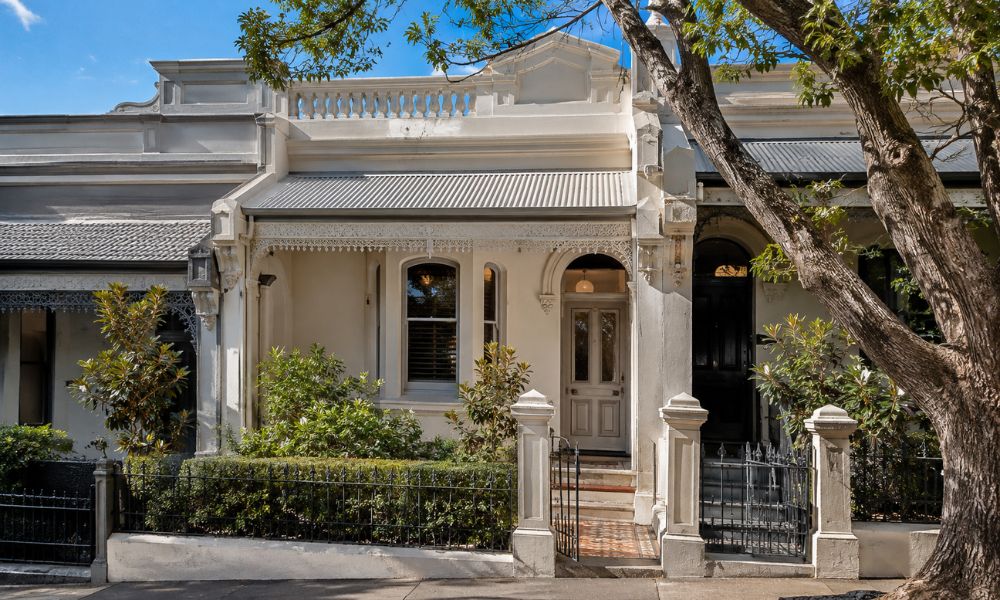 Freshly repainted Victorian terrace exterior with restored timber detailing in Bronte