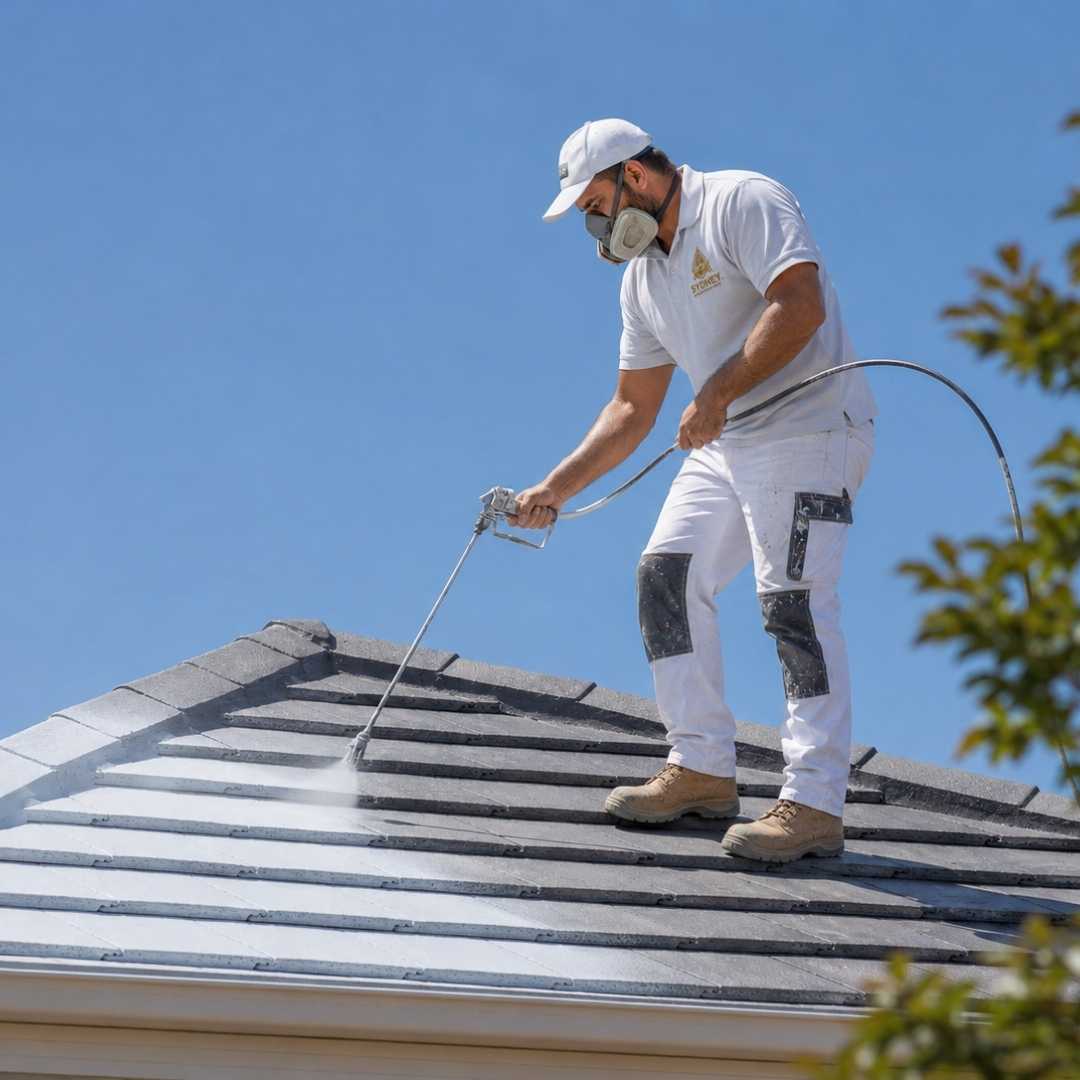 Freshly painted roof on a Sydney home