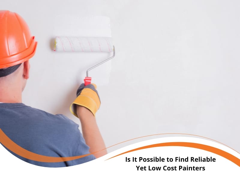 Low Cost Painters applying white paint with a roller.