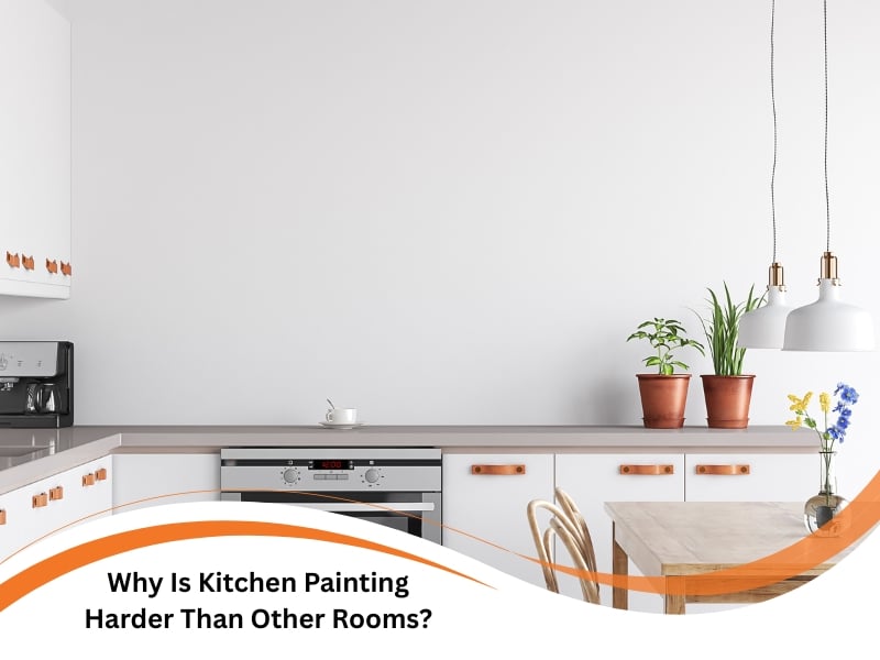 Modern kitchen interior showcasing white cabinets and plants, ideal for kitchen painting inspiration.