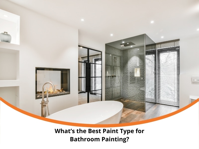 Contemporary bathroom painting design featuring modern shower, freestanding tub, and clean white painted walls.