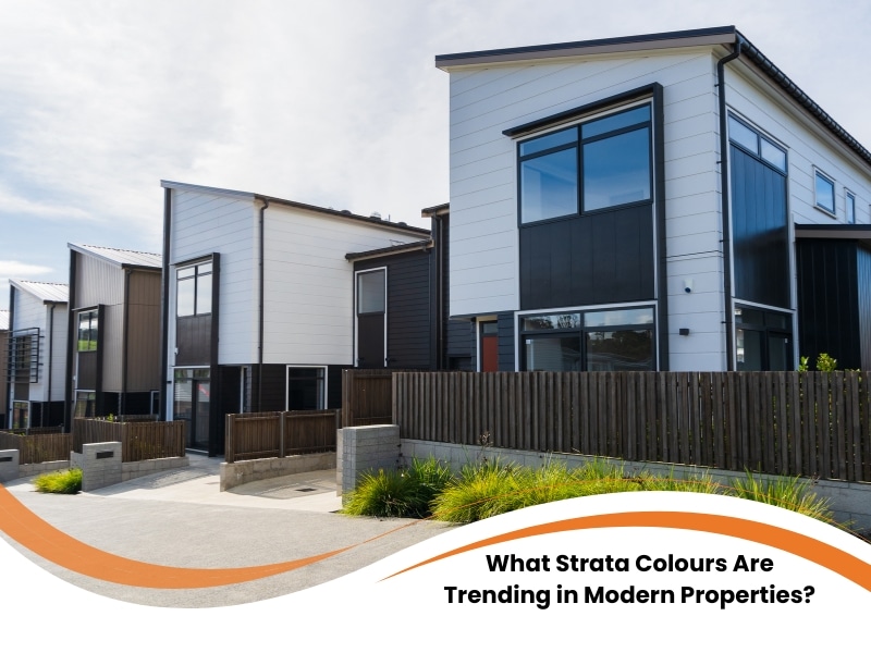 Modern townhouses featuring stylish strata colours with dark and light exterior panels