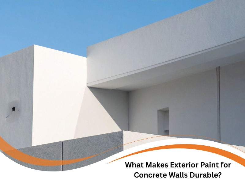 Modern white building with fresh coating demonstrating high-quality exterior paint for concrete walls under clear sky.