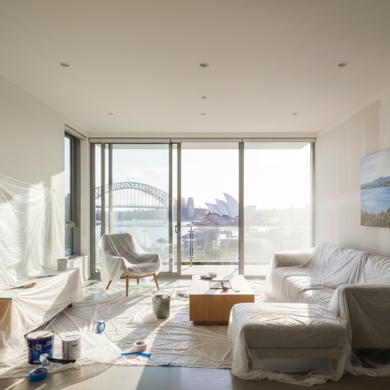 interior painting preparation in a Sydney home before painting begins