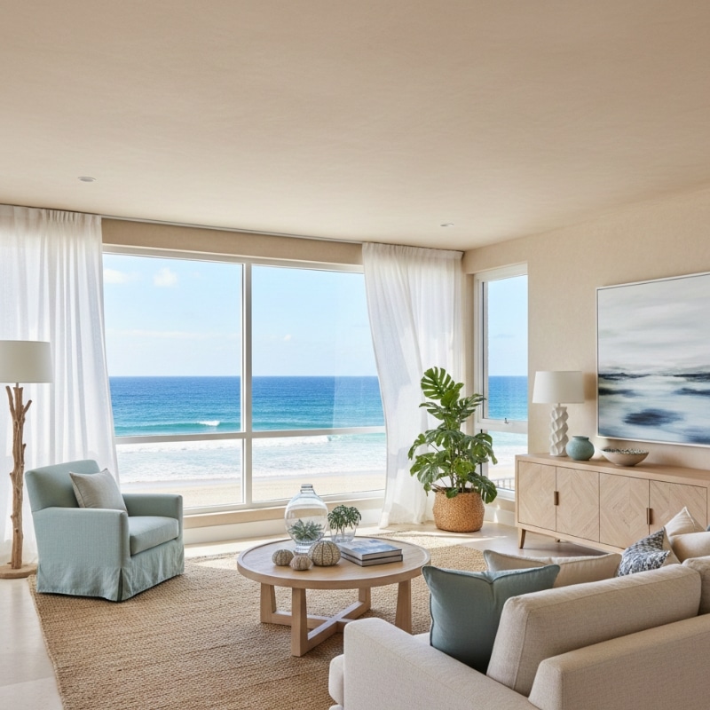 Interior wall paint finishes in a coastal Sydney home with natural light