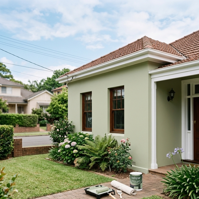Freshly painted Sydney home exterior showing ideal weather conditions for a painting service